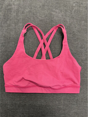 Lululemon Energy Bra Medium Support Pink Strappy Sports Bra